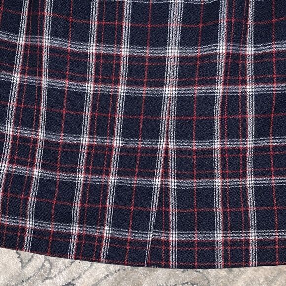PAUL HARRIS DESIGN plaid red, white & blue straight skirt 4 - Picture 4 of 8